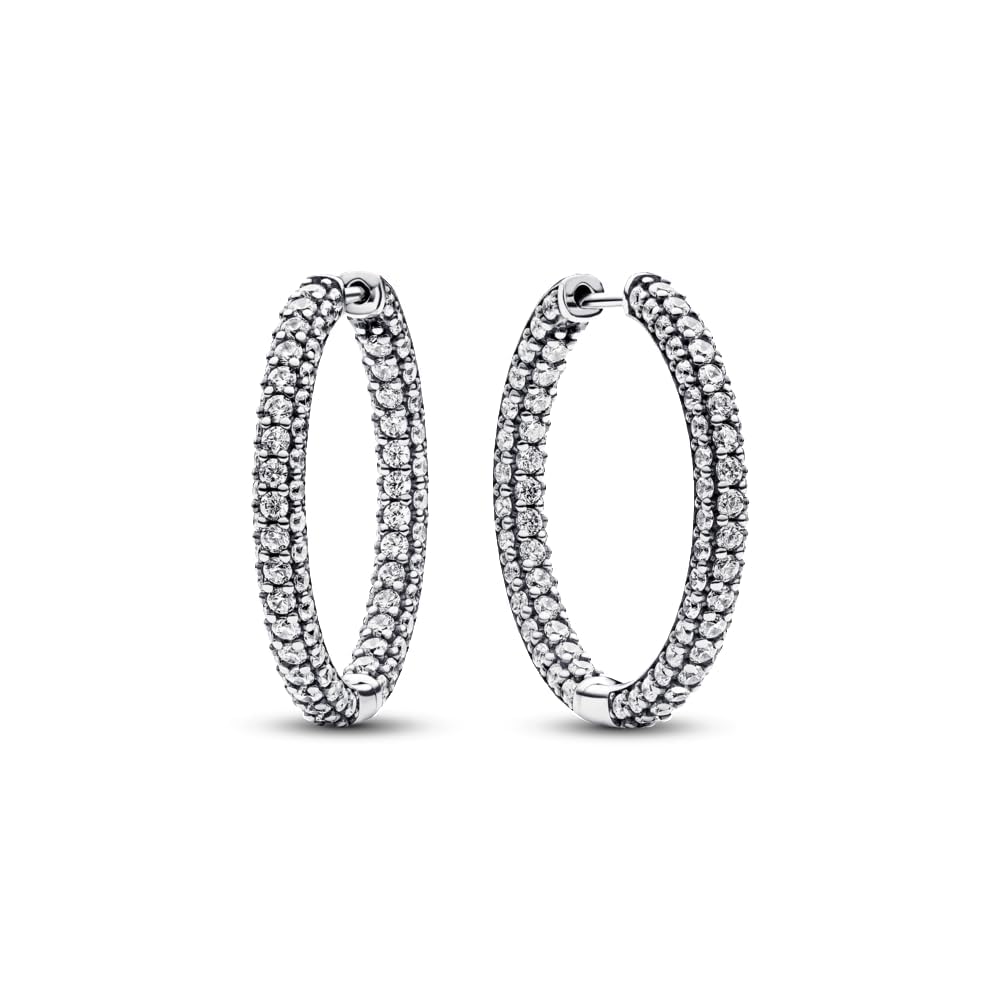 Pandora Timeless Pendientes colgantes de plata de ley con circonitas cúbicas transparentes