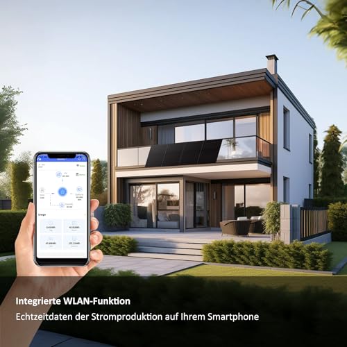 Haier Planta eléctrica de balcón de 880 W, 600 W/800 W, con 2 módulos de 440 W e inversor, cable de 5 m, WiFi