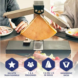Louis Tellier - Máquina de Raclette Tradicional Brézière® Basalte Inox - 1/4 o 1/6 de Queso – 1-4 Pers - Rampas de Calentamiento Ajustables en Altura y Plegables - 230V - Made in France