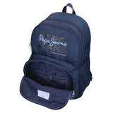 Pepe Jeans Seldon Mochila Escolar Doble Compartimento Adaptable a Carro Portátil 15,6 pulgadas Negro 33x46x17 cms Poliéster by Joumma Bags