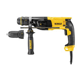 DEWALT D25134K-QS - Martillo Perforador con Cable, 2,8J, Capacidad de Perforación 24 mm Hormigón,13 mm Metal y 30 mm Madera, 3 Modos, Funcionamiento 0-1500 rpm y 5500 golpes/min
