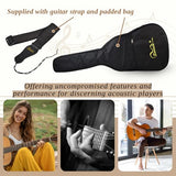 Sevinia Guitarra electroacústica Signature Series | Cuerpo sólido, parte superior de abeto sólido con parte trasera y laterales de caoba, afinador, ecualizador de 3 bandas, se suministra con bolsa