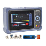 QIIRUN NK4000D Mini OTDR Fibra Optica 1310/1550nm 26/24dB con Pantalla Táctil de 4.3 pulgadas, 11-en-1 OTDR SM con VFL OPM OLS Mapa de Eventos RJ45, FC/UPC SC ST LC Conectores Incluidos