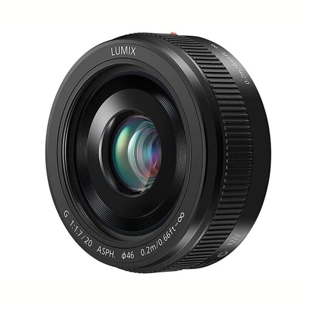 Panasonic LUMIX H-H020AE-K - Objetivo Focal Fija para Cámaras de Montura M4/3 (Focal 20 mm, F1.7, Tamaño Filtro 46 mm, Lentes Asféricas), Negro