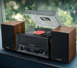 Muse MT-120 MB Microsistema estéreo con Altavoces, Madera/Negro
