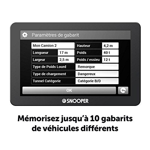 Snooper PL2400 - Navegador GPS para vehículos pesados (pantalla de 5", incluye mapa de carreteras) (importado)