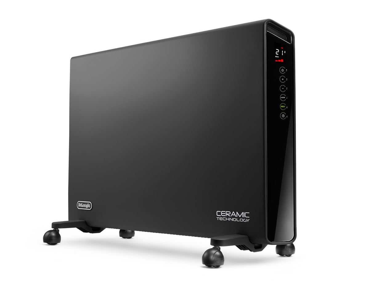 DeLonghi HX65L22 - Convector con 3 niveles de potencia, para hasta 65 m³, función ECO, 2200 W, Schwarzgrau