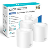 TP-Link Deco X50 Sistema WiFi 6 AI Mesh, AX3000 Doble Banda 2.4 GHz/5 GHz, Cobertura hasta 600 m2, 3X Puertos GigabIt por Unidad, Banda 160MHz Canal, ODFMA, 1024QAM, Color Blanco