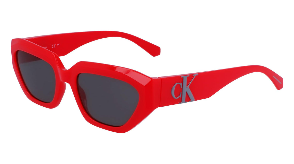 Calvin Klein Jeans Unisex Adult Sunglasses CKJ23652S - Strawberry Red with Solid Grey Lens