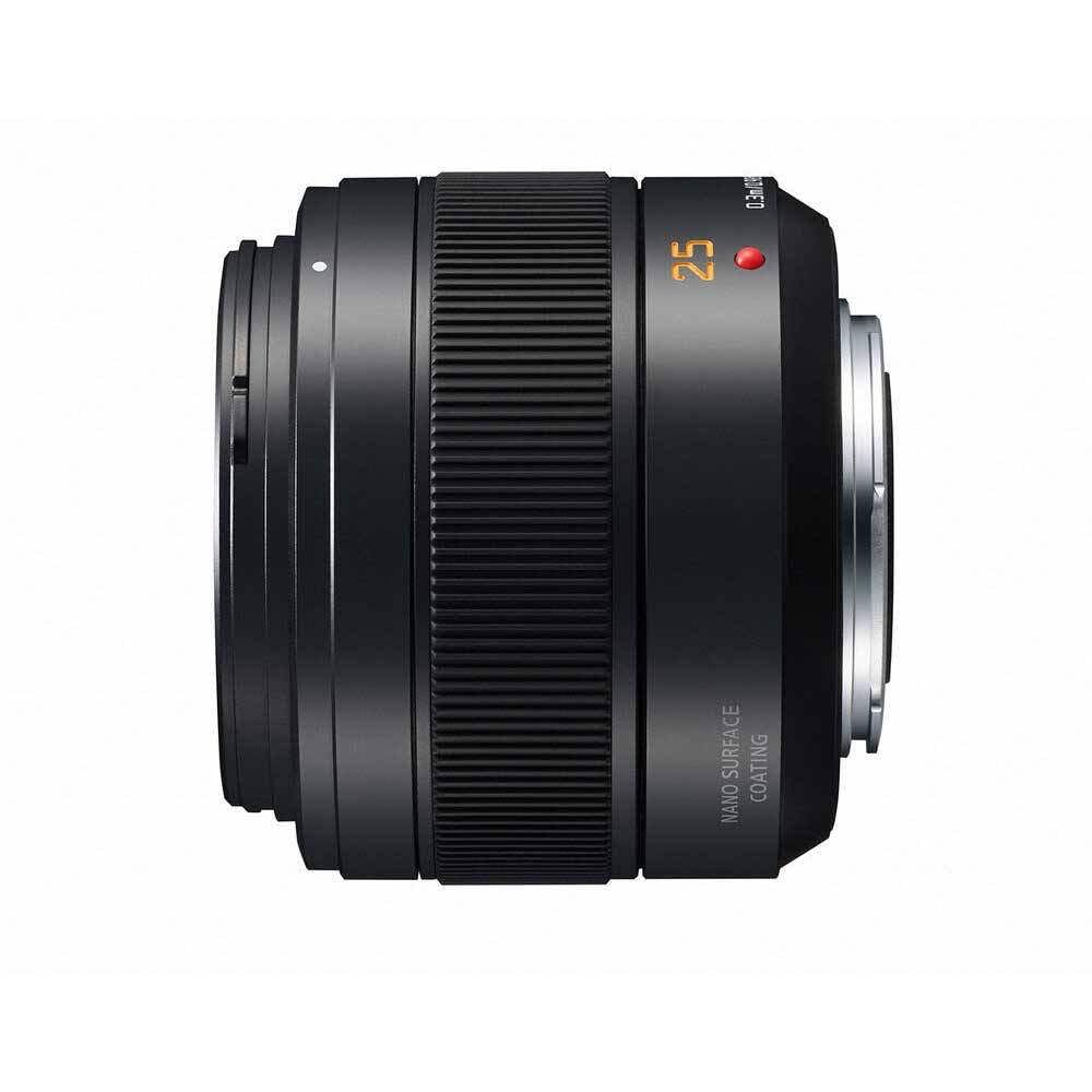 Panasonic LUMIX G H-XA025E - Objetivo LEICA DG SUMMILUX (25 mm, F1.4 ASPH, objetivo único, distancia focal 25mm, Micro Cuatro Tercios, 50 mm equivalente 35mm, apertura máxima F1.4, filtro 46mm) negro