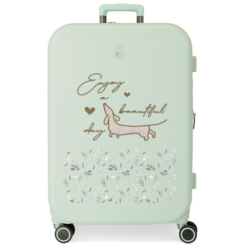 Enso Beautiful day Maleta mediana Verde 48x70x28 cms Rígida ABS Cierre TSA integrado 79L 4,32 kgs 4 Ruedas dobles