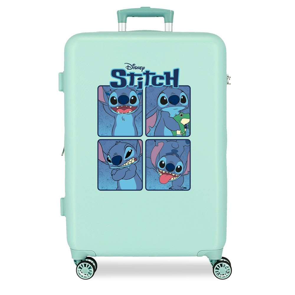 Joumma Disney Adorable Stitch Maleta Mediana Azul 46x65x23 cms Rígido 3 kgs Cierre de combinación Lateral ABS 3 kgs 56LExtensible