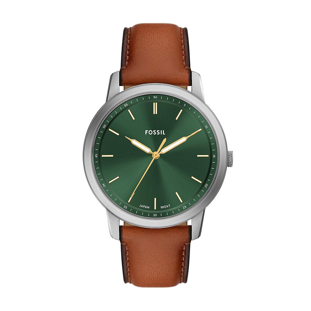 Fossil Reloj Analógico para Hombre de Cuarzo con Correa en Cuero FS6094, Verde Oliva