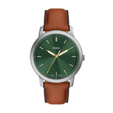 Fossil Reloj Analógico para Hombre de Cuarzo con Correa en Cuero FS6094, Verde Oliva