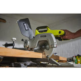 RYOBI - Ingletadora Radial a Batería 18V ONE+ 216 mm - Capacidad 70 x 270 mm a 90° - Guía Láser - Entregada con 1 Hoja de 48 Dientes, 1 Bolsa de Polvo (sin Cargador ni Batería) - R18MS216-0