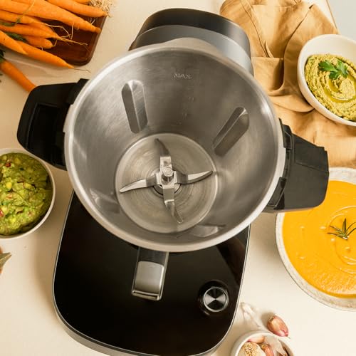 Cecotec Robot de Cocina Multifunción con Dispensador de Alimentos Mambo CooKing Total Gourmet. 2200W, 45 Funciones, Miles de Recetas Guiadas, Jarra Unique de 4,5L y Jarra Victory de 5L, Accesorios