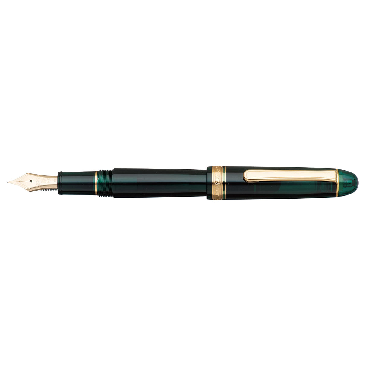 PLATINUM Pluma estilográfica japonesa #3776 Century Gold Trim Laurel Green F/Verde/0,28-0,34 mm/Hecho a mano/Pluma de oro de 14 quilates/con caja de regalo/pluma estilográfica, PNB15000-41F