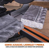 Evolution Power Tools R255SMS Sierra ingletadora Deslizante multimaterial, con Paquete Plus, Corta acero dulce, aluminio, plástico, madera con clavos incrustados 230 V, 255 mm