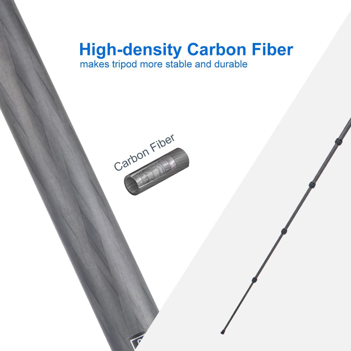 SIRUI 50″ Trípode de Fibra de Carbono con Cabeza de Bola B-00K, Trípode de Viaje Compacto y Ligero para Cámaras, Patas de 5 Secciones, Placa para Arca, Carga Máxima 13,2lbs/6kg - AM-225