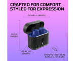 HyperX Cirro Buds Pro - Auriculares gaming true wireless, inalámbricos con ANC, bluetooth 5.2, baja latencia, batería 35h, color azul