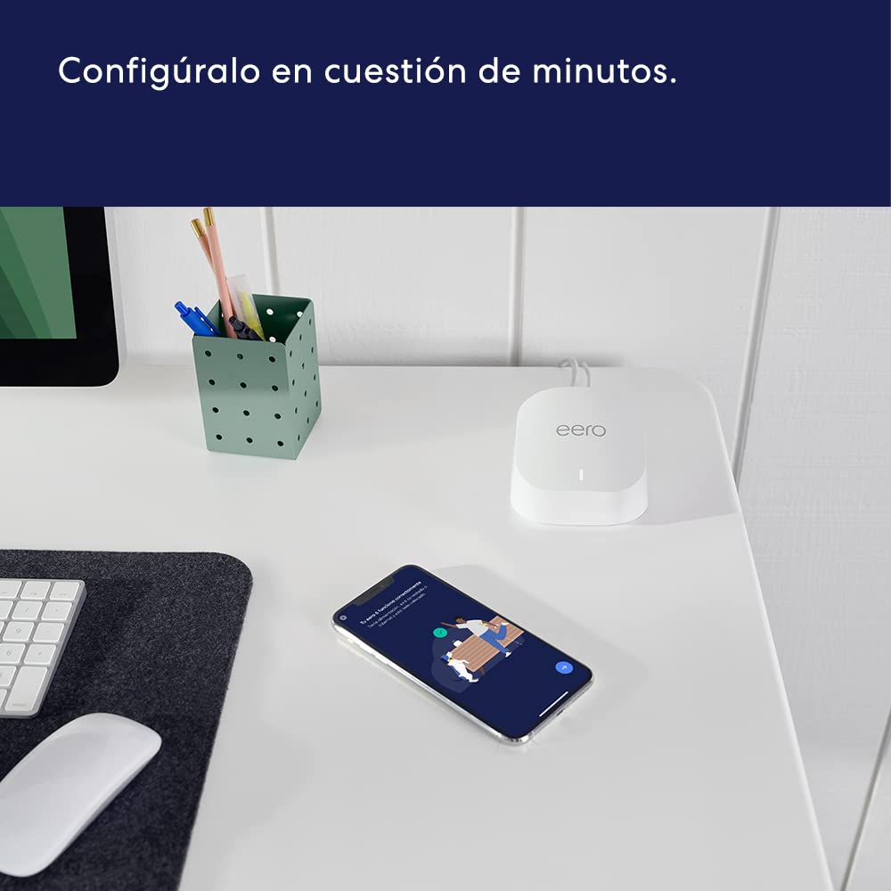Router wifi de malla eero 6+ de Amazon | Con Ethernet de 1 Gb/s, 420 m2 de cobertura y capacidad para conectar más de 75 dispositivos | pack de 3, modelo de 2022