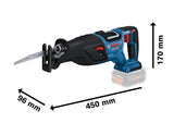 Bosch Professional 18V System GSA 18V-28 - Sierra sable a batería (0 - 2900 cpm, profundidad de corte 230 mm, sin batería, en L-BOXX)