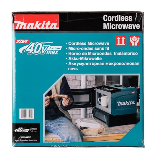 Makita MW001GZ - Microondas con batería, 40 V, máx. 350/500 W, 8 L (sin batería, sin cargador)