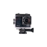 Nilox, Action Cam Dual S, Action Camera Resolución 4K/60 fps, gran angular de 170°, pantalla trasera táctil, resistente al agua hasta 30 m con funda hermética, con fijaciones adhesivas, kit de montaje
