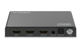 DIGITUS DS-55339 Divisor HDMI 1x2 – Entrada: 1 Puerto/Salida: 2 Puertos – UHD 8K/60 Hz HDTV: 7680 × 4320p – HDCP 2.3 & HDMI 2.1 – HDR, Deep Color, Interruptor EDID – Toslink, Estéreo (3,5 mm)