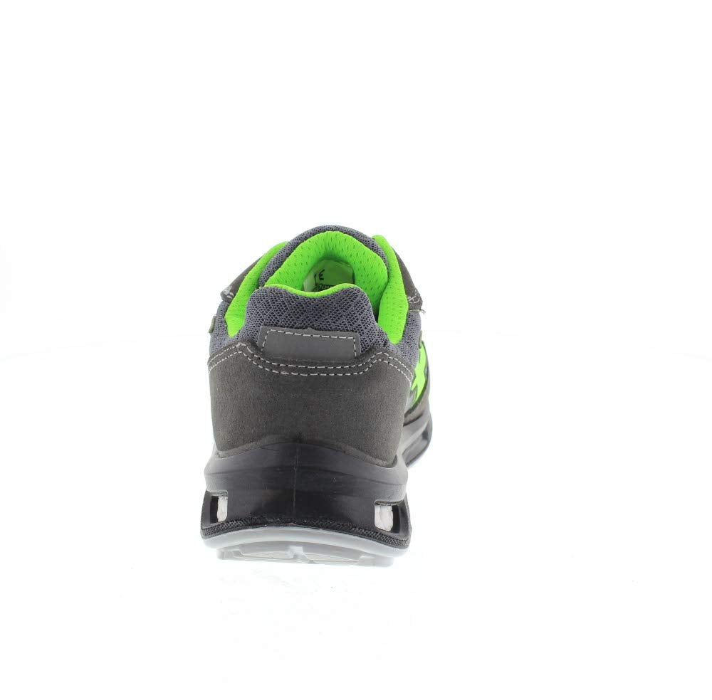 U-Power Red Lion Point, zapatos de seguridad unisex, ligeros, flexibles, de cuero antipinchazos, con inserto Infinergy, con puntera de aluminio - Grey & Green-43