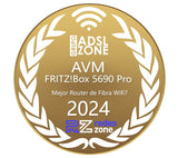 AVM FRITZ!Box 5690 Pro International - Router, WiFi 7, TriBanda con hasta 18,5 Gbps, Mesh, WAN 2,5Gb, 4 x LAN Gigabit, 1 x USB 3.1, Base DECT, Servidor Multimedia, Interfaz en Español