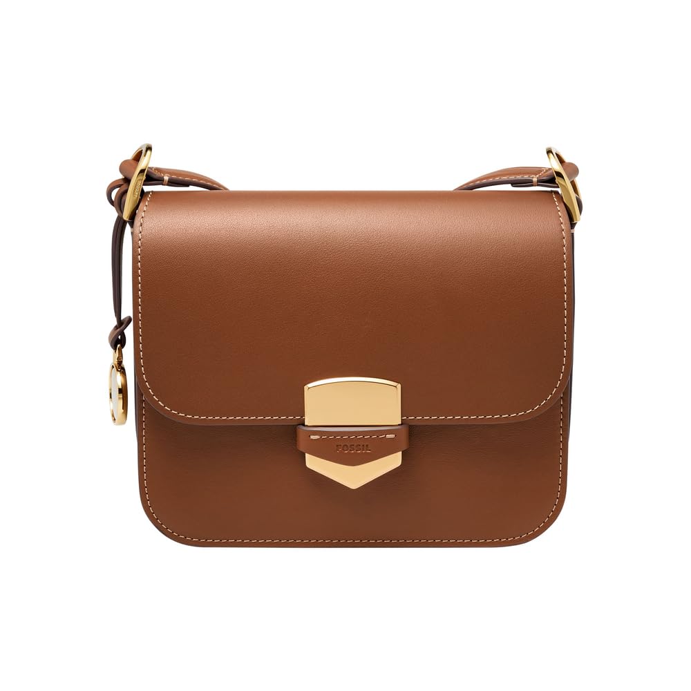 Fossil Bolso de mujer Lennox, bandolera en piel de vacuno lisa, marrón, ancho: 20,3 cm, largo: 5,7 cm, alto: 17,1 cm, ZB1924200