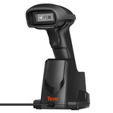 Tera Escáner de código de Barras 2D QR inalámbrico con Base de Carga USB Lector de códigos de Barras de Mano Escaneado rápido y preciso 2D QR 1D códigos de Barras 3en1, D6100-NEW