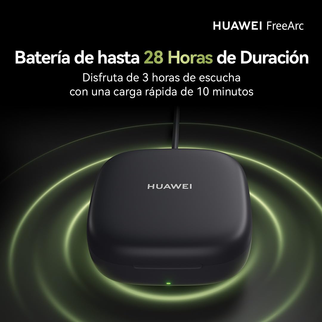 HUAWEI FreeArc Auriculares Open-Ear, Inalámbricos Bluetooth, Resistencia al Agua IP57, 28 Horas, Auriculares Deportivos con iOS, Android o Windows, Verde
