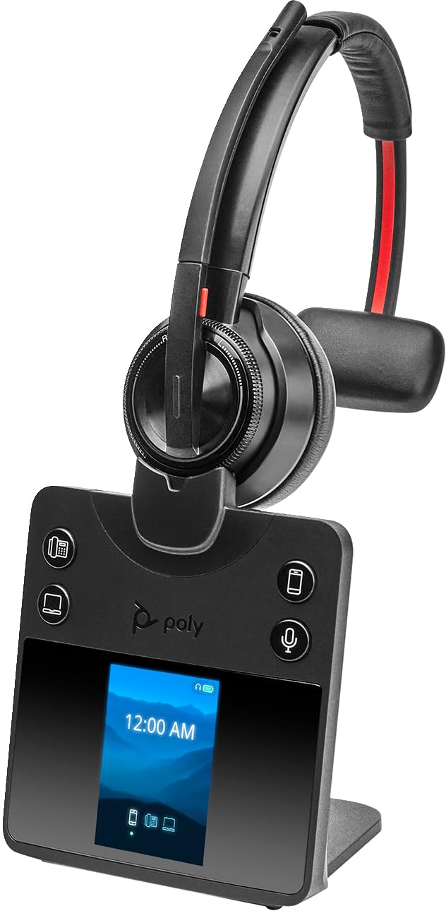 Poly Savi 8410 Office Savi 8400 Series - Auriculares in-Ear - DECT/Bluetooth - Inalámbrico - Negro - Certificado para Microsoft Teams