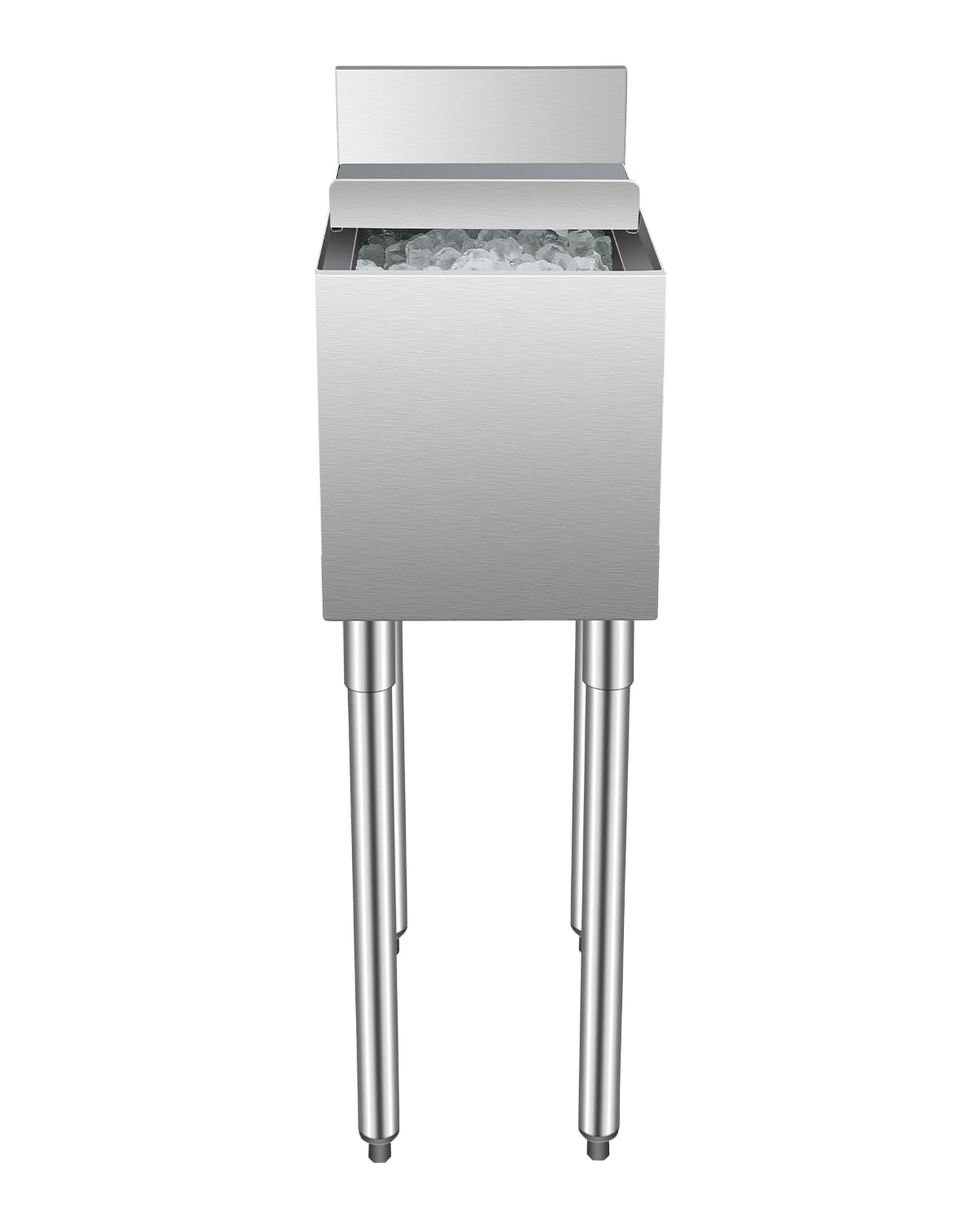 VEVOR Contenedor de Hielo de 28 L para Debajo del Mostrador de 305 x 483 x 937 mm, de Acero Inoxidable con Tapa Deslizante y Patas de Bola Ajustables, Carrito Refrigerado para Bar, Restaurante