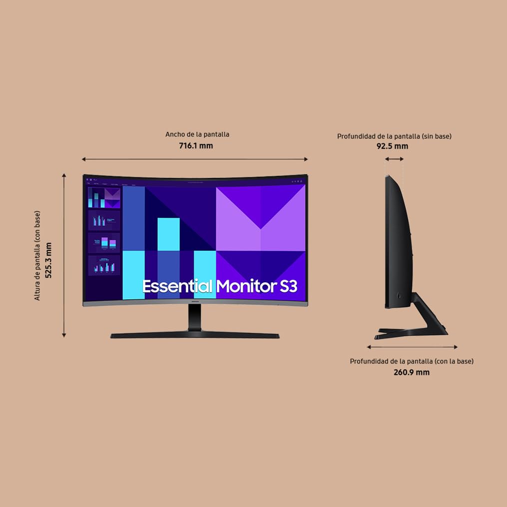 Samsung LS32D392GAUXEN - Monitor Curvo - 32" - 1500R - FHD - Tasa de Refresco 100HZ