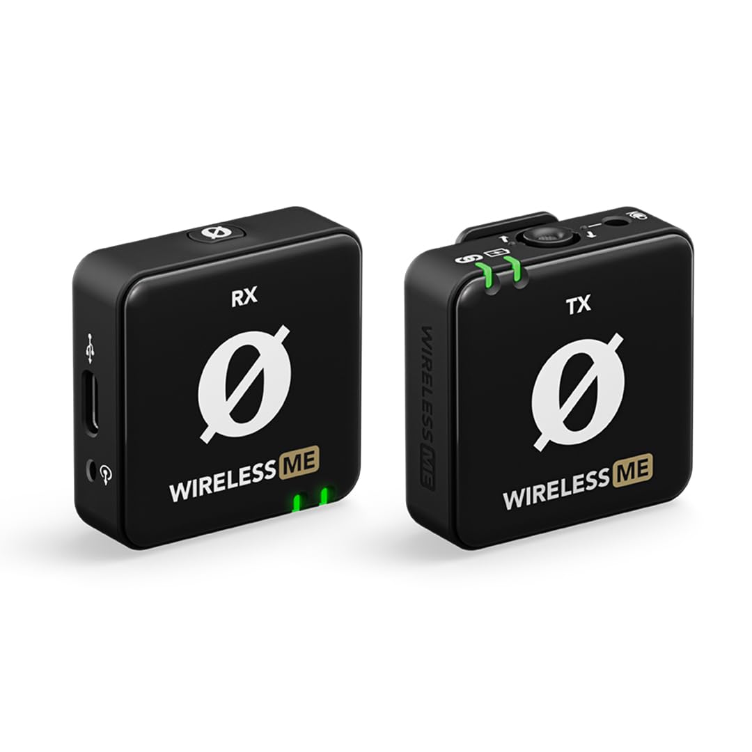 RØDE Sistema de microfonía inalámbrica ultracompacto Wireless ME con micrófonos Integrados, tecnología GainAssist y 100m de Alcance para filmaciones, entrevistas y creación de contenidos