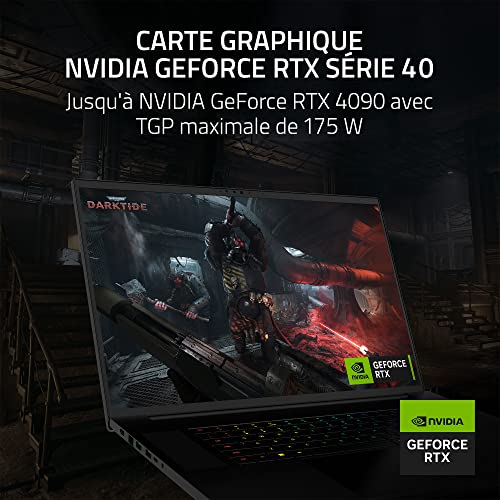 Razer Blade 18 - Ordenador portátil Gaming de 18 Pulgadas - Nvidia RTX 4090 - Intel Core i9-13950HX - Pantalla 18" 240Hz QHD - 32GB RAM DDR5-2TB SSD - Teclado francés AZERTY, Negro