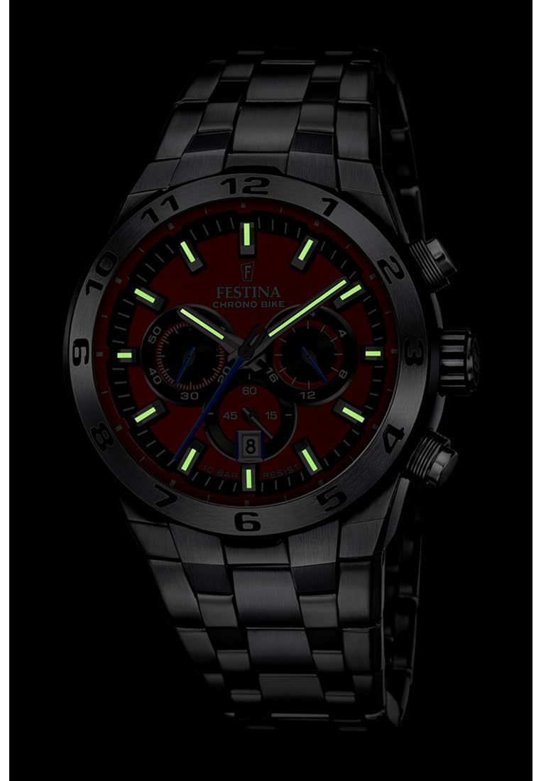 Festina Reloj Hombre F20670/5 Chrono Bike Caja de Acero Inoxidable 316l Plateado Correa de Acero Inoxidable 316l Plateado