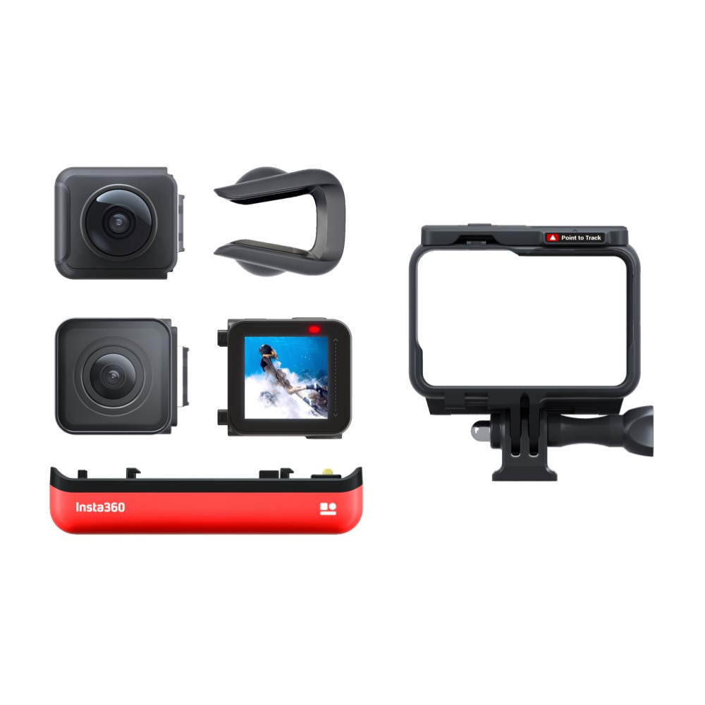 Insta360 One R - Cámara de acción adaptativa de Video Deportiva IPX8 Impermeable con Control de Voz (360+4K Twin Edition)