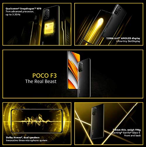 Xiaomi Poco F3 - Smartphone 6+128GB, 6,67” 120Hz, Snapdragon 870, Cámara Triple de 48MP, 4520mAh, Blanco Ártico (Versión Global)