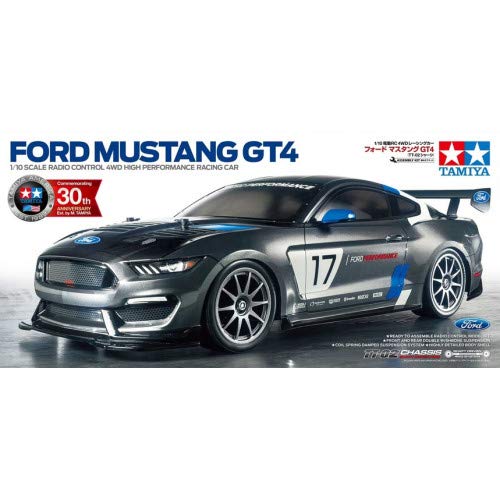 Tamiya 58664 1:10 RC Ford Mustang GT4 TT-02-coche/vehículo teledirigido, modelismo, Kit, Hobby, Tinkering, Modelo, Montaje, Color Grey