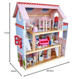 KidKraft Casa de muñecas de Madera Chelsea Cottage con Muebles y Accesorios para Mini muñecas de 12 cm, Casita para Miniature Figuras, Juguetes niños y niñas Desde 3 años (65054)