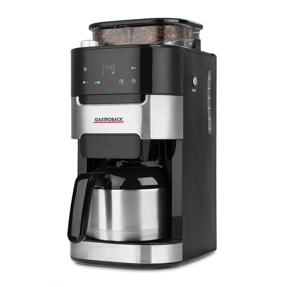 GASTROBACK Cafetera Grind & Brew Pro Thermo, plata, negro