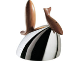 Alessi 'Frank Gehry' Pito - Tetera de Agua de 1.9 Cuartos de galón, Mango de Madera con Acero Inoxidable