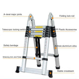 Nictemaw 5M Escalera Plegable, Escalera Telescópica de Aluminio, Mehrzweckleiter 2 in 1 Klappleiter, 5M Teleskopleiter aus ALU 150 kg Belastbarkeit, 16 Sprosse