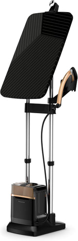 Rowenta IXEO Power QR2020 Cepillo de vapor 2170W, 5.8 bares presión vapor, depósito 1.1 L, elimina arrugas, olores y desinfecta, accesorio prendas delicadas y gruesas, tabla vertical, Negro