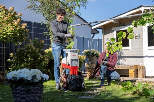 IKRA trituradora eléctrica de jardín ILH 3000 S, potente 3000 W, grosor de ramas de hasta 44 mm, incl. bolsa colectora de 45 l