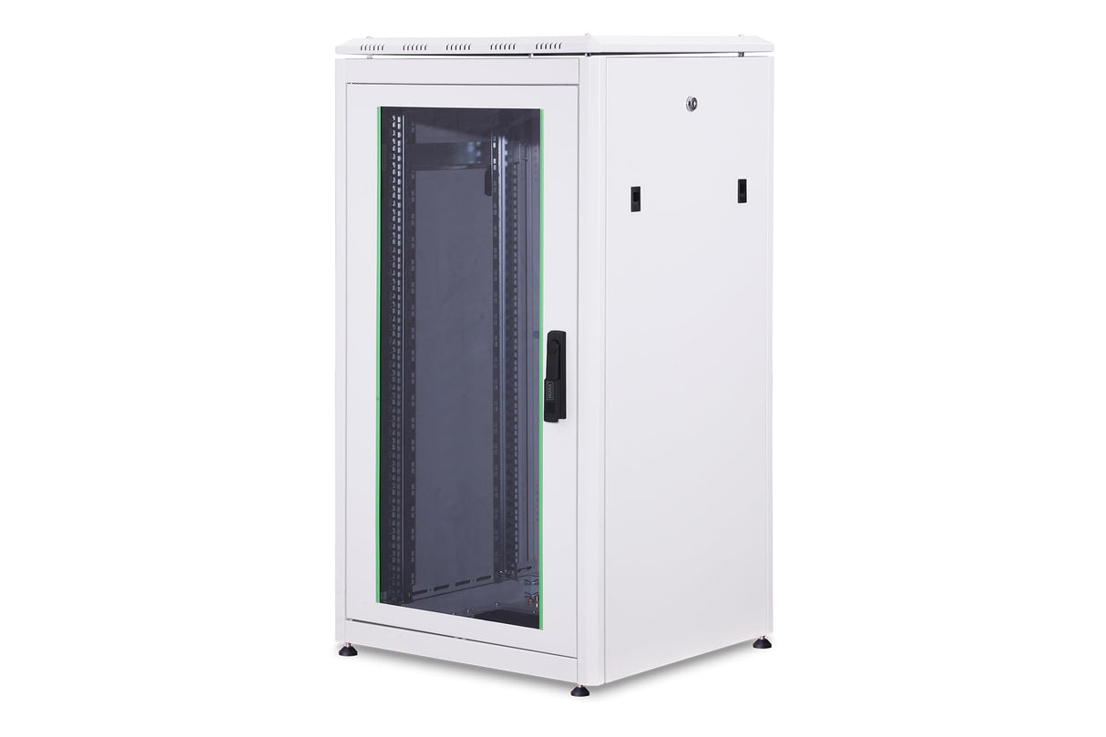 DIGITUS Armario de red de 19 pulgadas 22 U - 60 x 60 cm - Serie Unique - Carga máximo 800 kg - profundidad útil 543 mm - Gris